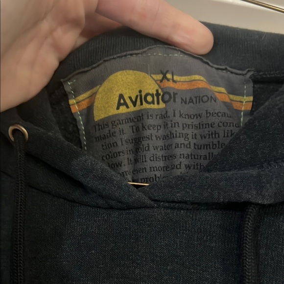 Aviator Nation Black Sweatshirt with Retro Graphic - Picture 4 of 5